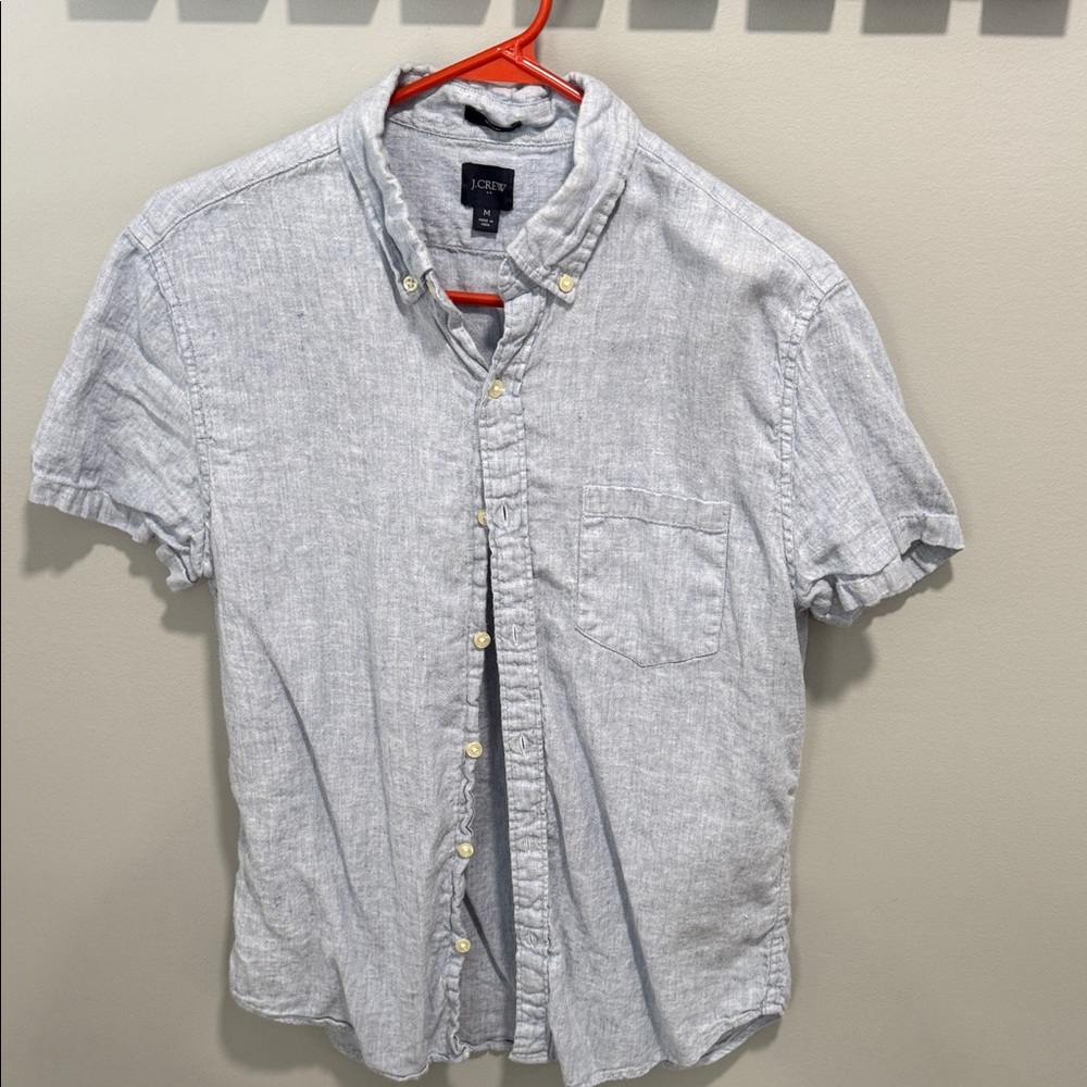 J. Crew Men's Casual Blue Button-Down Shirt